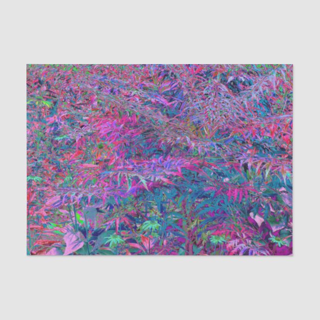 Papier Mousseline Abstrait Psychédélique Arc-en-ciel Couleurs Jardin (Recto)