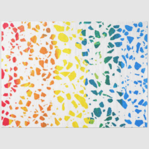 Papier Mousseline Abstrait Terrazzo Mosaic coloré Rainbow Motif