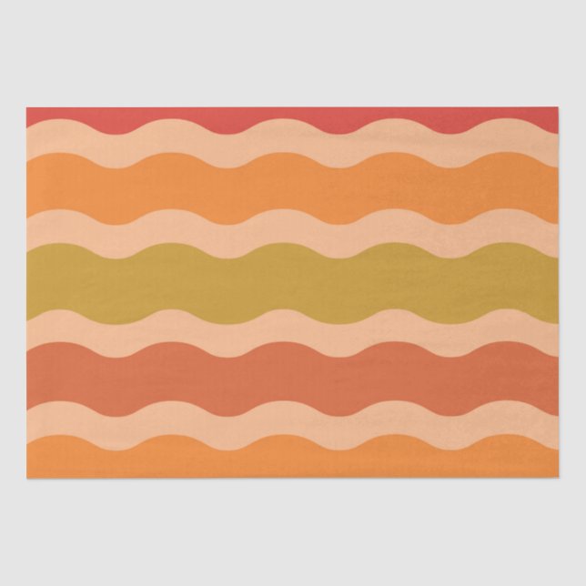 Papier Mousseline Abstraite rétro les années 70 super vagues funky (Recto)