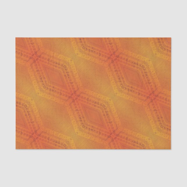 Papier Mousseline Acceptation | Motif de Shibori rouge orange jaune (Recto)