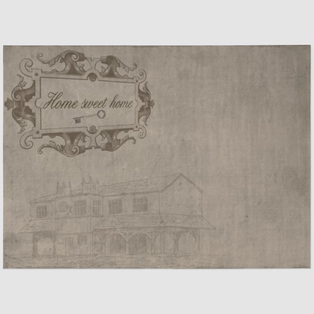 Papier Mousseline Accueil Sweet Accueil Beige Arrière - plan Découpa (Recto)