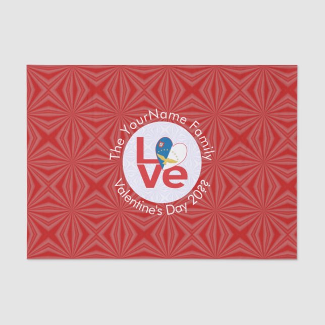 Papier Mousseline Açores Red LOVE Drapeau personnalisé (Recto)