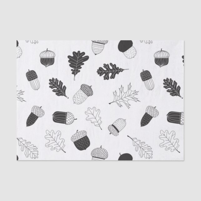 Papier Mousseline Acorns et feuille (Recto)
