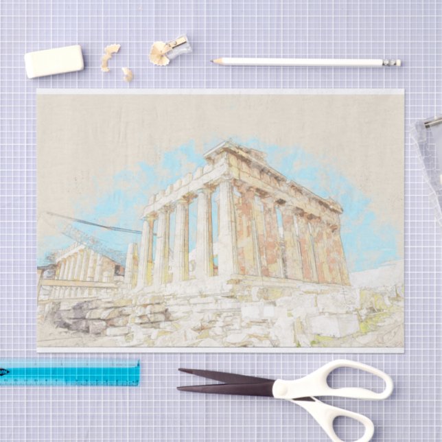 Papier Mousseline Acropole Hill à Athènes, Grèce (Artisanat)