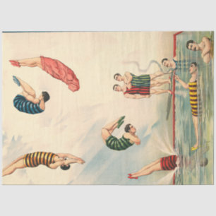Papier Mousseline Acte de cirque masculin de nageur de Hawaiian Pear