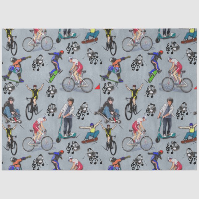 Papier Mousseline Activités de plein air sur skateboards (Recto)