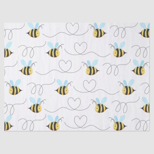 Papier Mousseline Adorable gaffez le motif d'abeille (Recto)