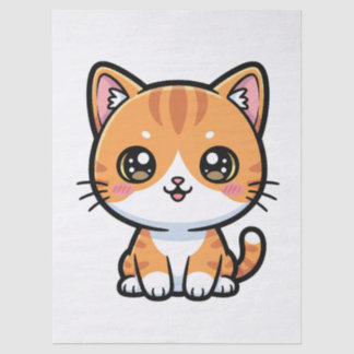 Papier Mousseline Adorable Kawaii Ginger Cat Cartoon Character