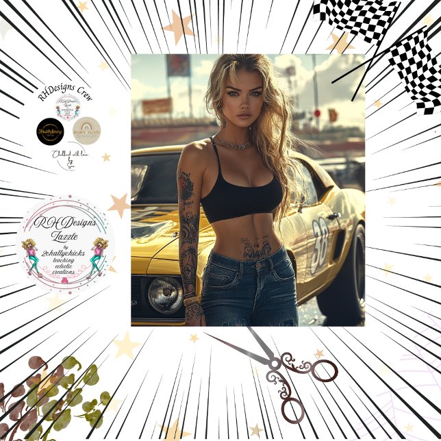 Papier Mousseline Affiche de découpage de Blonde Chic & Her Muscle C (Créateur téléchargé)