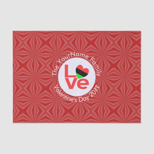 Papier Mousseline African American Red Letters LOVE Drapeau Personna (Recto)