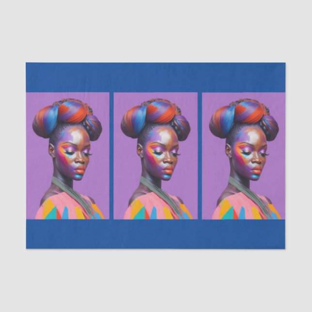Papier Mousseline African Beauty Woman Portrait 1 (Recto)