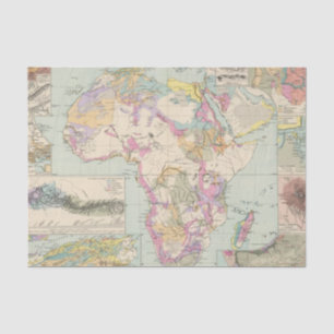 Papier Mousseline Afrika - carte d'atlas de l'Afrique