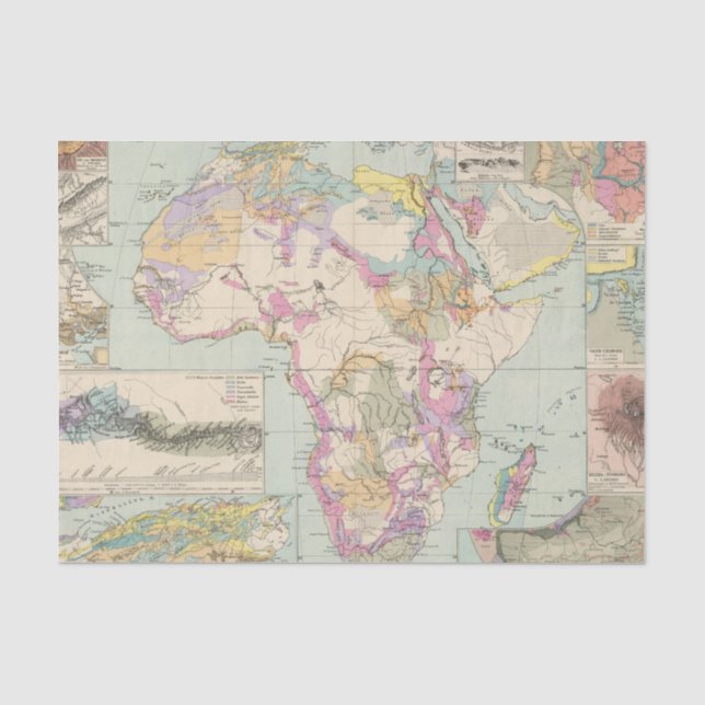 Papier Mousseline Afrika - carte d'atlas de l'Afrique (Recto)