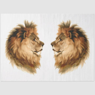 Papier Mousseline Afrique vintage Lion d'animaux sauvages avec Mane 