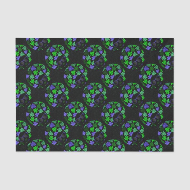 Papier Mousseline Afro Diva Vert & Bleu (Recto)