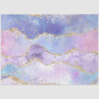 Agate aquarelle or rose violet bleu doré Decoupage
