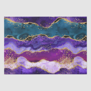 Papier Mousseline Agate de Parties scintillant de Peacock violet et