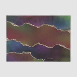 Papier Mousseline Agate foncé intense   Moody Rainbow Jewel Tone
