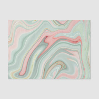 Papier Mousseline Agate/marbre vert et rose