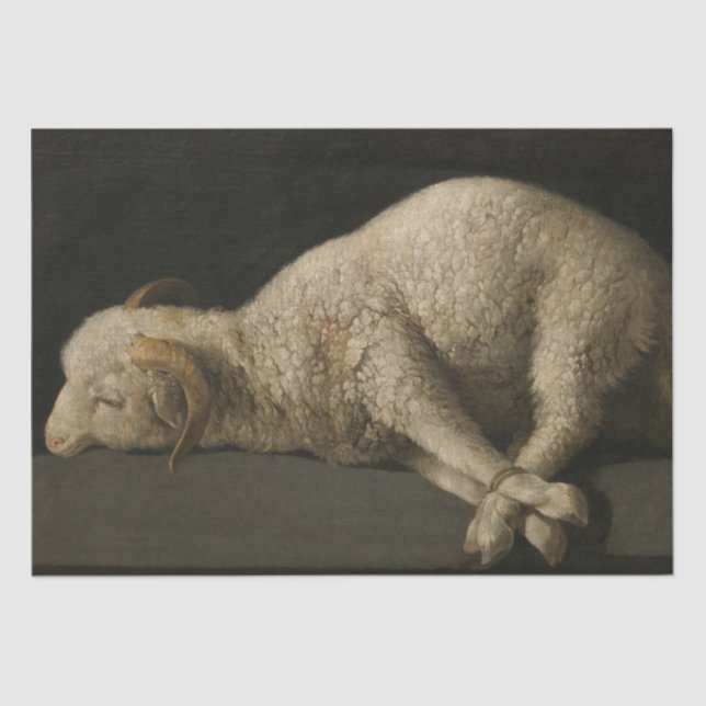 Papier Mousseline Agneau de Dieu (Agnus Dei) (Animal Sacrificiel) (Recto)