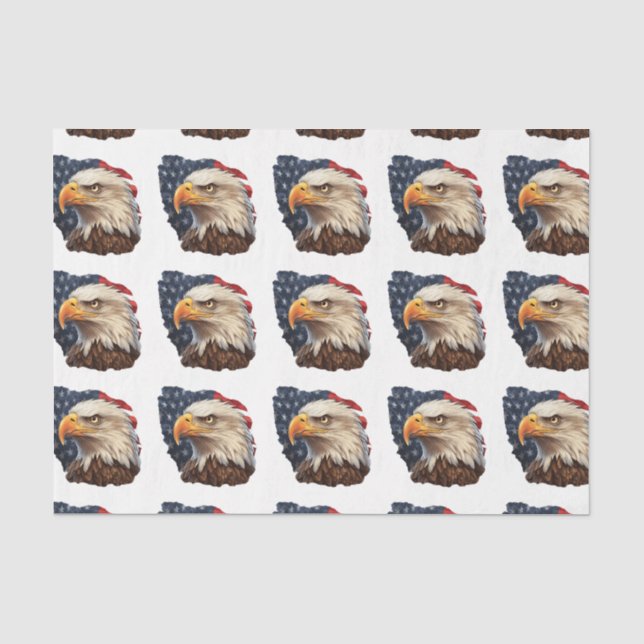 Papier Mousseline Aigle à drapeau américain (Recto)