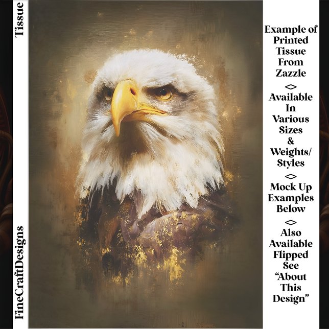 Papier Mousseline Aigle à tête blanche, Art à l'huile EF5L Découpage (Créateur téléchargé)