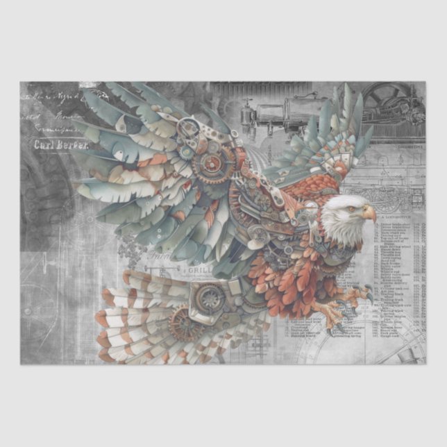Papier Mousseline Aigle de Steampunk (Recto)