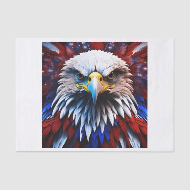 Papier Mousseline Aigles fractales patriotiques Tee (Recto)