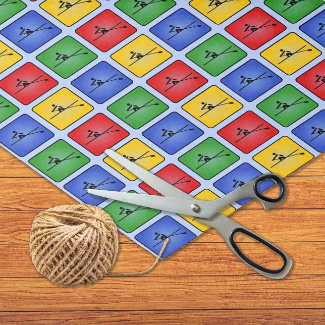 Papier Mousseline Aiguillage de couleurs primaires sports à motif (Créateur téléchargé)