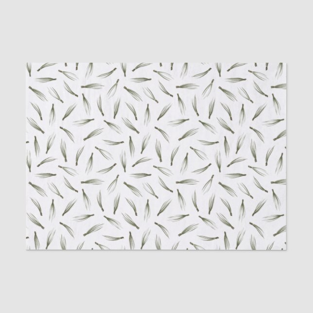 Papier Mousseline Aiguille de pin moderne verdure Aquarelle Noël (Recto)