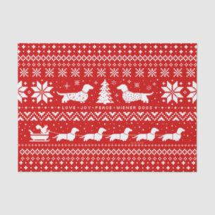 Papier Mousseline Aimer Joy Peace Wiener Dogs   Noël des Dachshunds