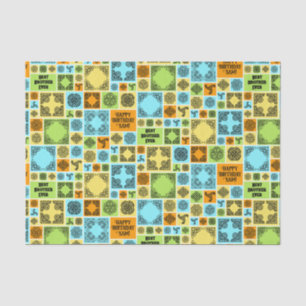 Papier Mousseline Ajouter nom et relation Anniversaire Orange & Vert