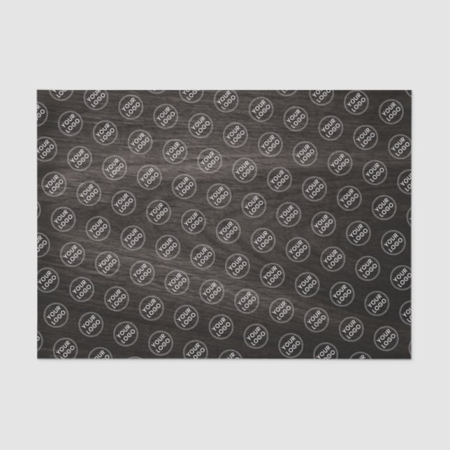 Papier Mousseline Ajouter un logo emballage commercial en bois foncé (Recto)