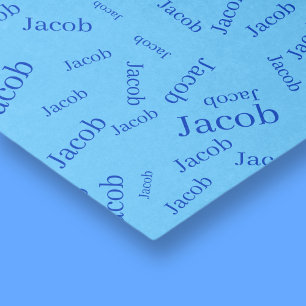 Papier Mousseline Ajouter un nom ou un mot   Blue & Sky Blue