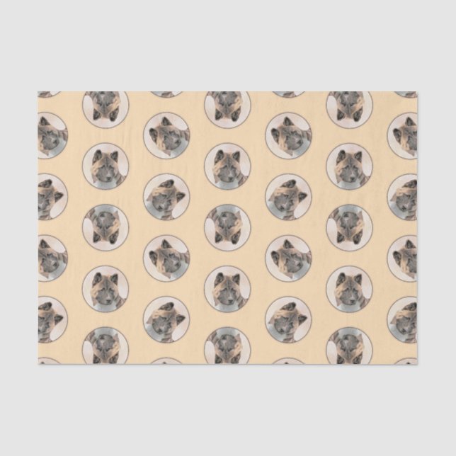 Papier Mousseline Akita American Japanese Inu Sable Peinture Chien A (Recto)