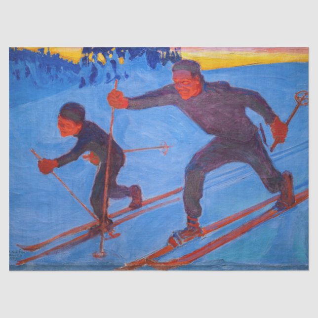 Papier Mousseline Akseli Gallen-Kallela - Skiers (Recto)