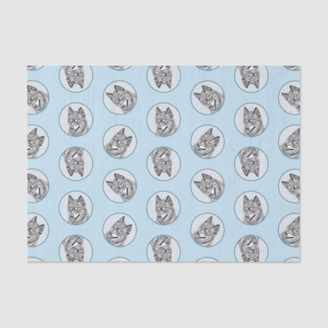 Papier Mousseline Alaskan Klee Kai AKK Husky Peinture Cute Chien Art (Recto)