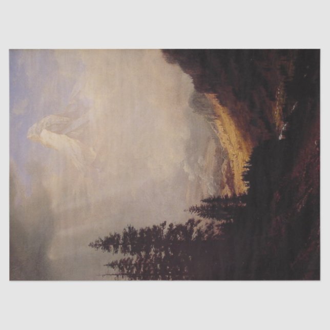 Papier Mousseline Albert Bierstadt "Le Cervin" 1850 Découpage (Recto)