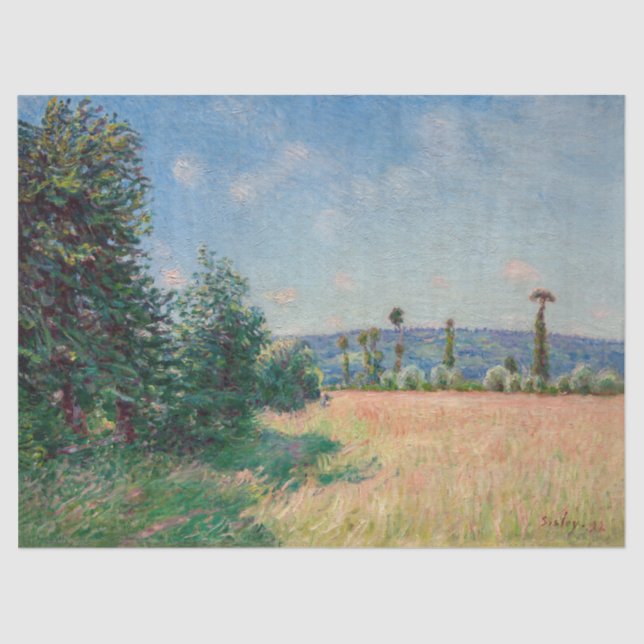 Papier Mousseline Alfred Sisley - Les prés du Sahur au soleil du mat (Recto)