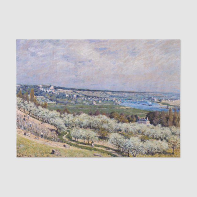 Papier Mousseline Alfred Sisley - Terrasse à Saint-Germain, Printemp (Recto)