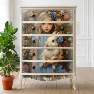 Papier Mousseline Alice au pays des merveilles avec le Lapin Blanc