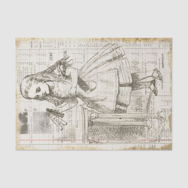 Papier Mousseline Alice au pays des merveilles Boire moi Découpage V (Recto)