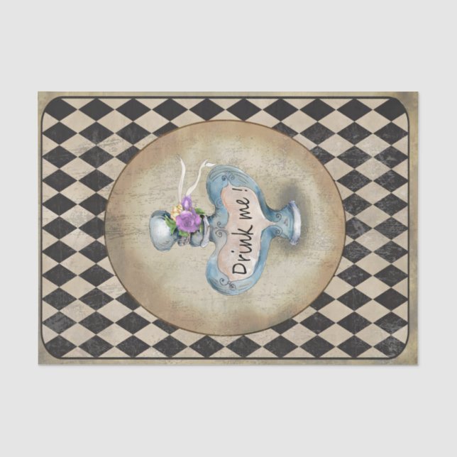 Papier Mousseline Alice au pays des merveilles "Buvez-moi" Tissus Pa (Recto)