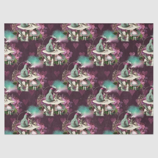 Papier Mousseline Alice au pays des merveilles Caterpillar Purple De (Recto)