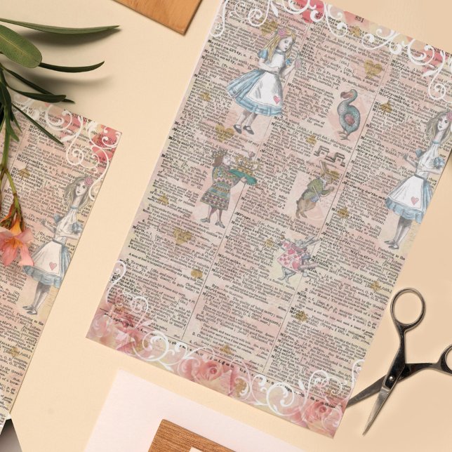 Papier Mousseline Alice Au Pays Des Merveilles Collage Découpage (Créateur téléchargé)