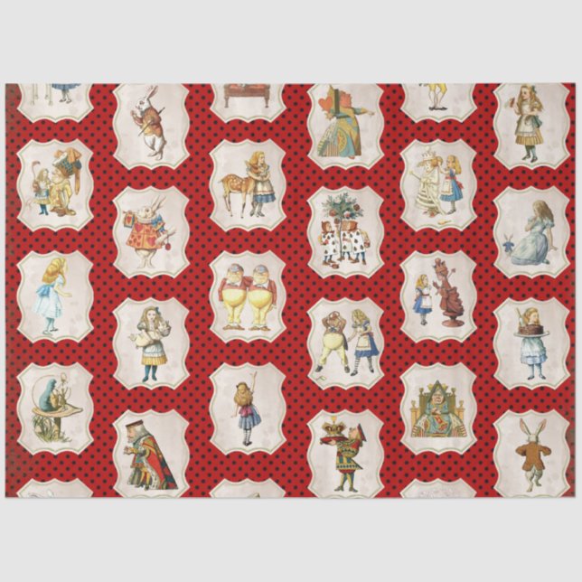 Papier Mousseline Alice au pays des merveilles Conception 4 (Recto)