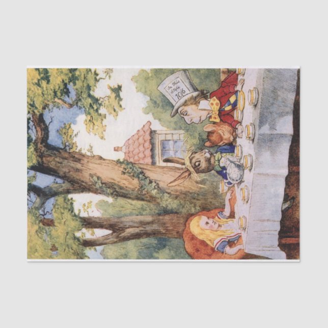 Papier Mousseline Alice au pays des merveilles Découpage du Tea Part (Recto)