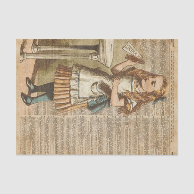 Papier Mousseline Alice au pays des merveilles me boivent art (Recto)