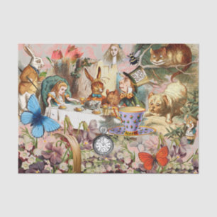 Papier Mousseline Alice au pays des merveilles Tea Party Art