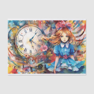 Papier Mousseline Alice au pays des merveilles Temps pour le découpa